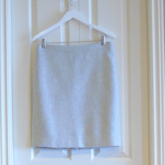J Crew Mercantile Wool Oatmeal Pencil Mini Skirt Size 4 - 6 - Picture 11 of 11